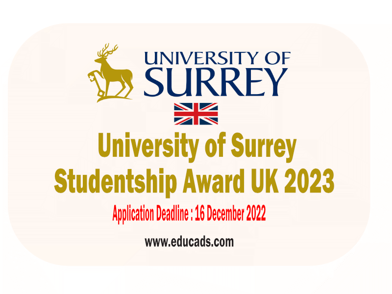 University of Surrey Studentship Award in the UK 2023